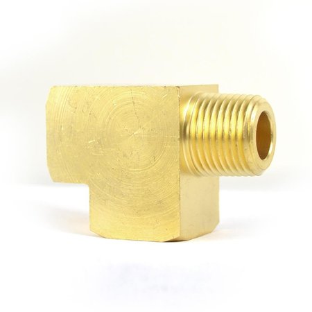 INTERSTATE PNEUMATICS Brass Street Pipe Tee Fitting 1/4 Inch Female NPT x 1/4 Inch Male NPT x 1/4 Inch Female NPT FST44RT